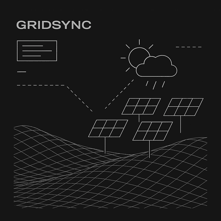 Grid Sync energy management dashboard showing solar production tracking and consumption optimization interface