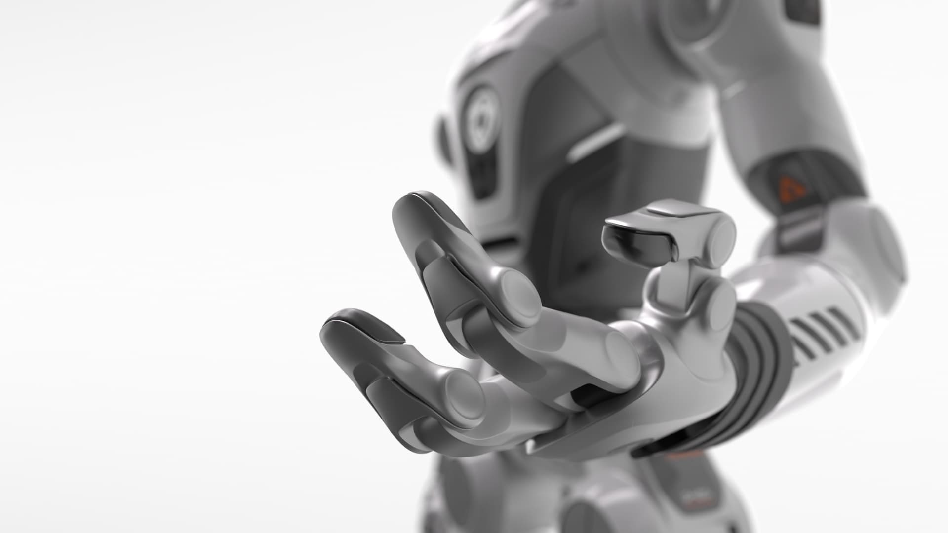 Close-up of the T800 dexterous hand with articulated fingers