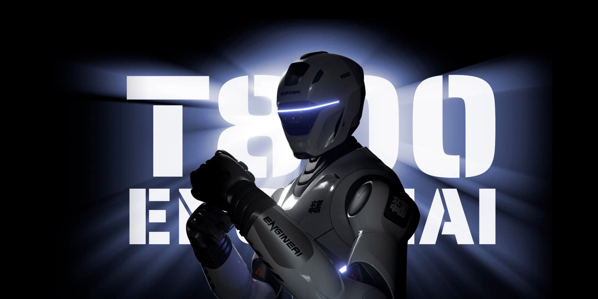BASILISK - the EngineAI T800 humanoid robot in a fighting stance